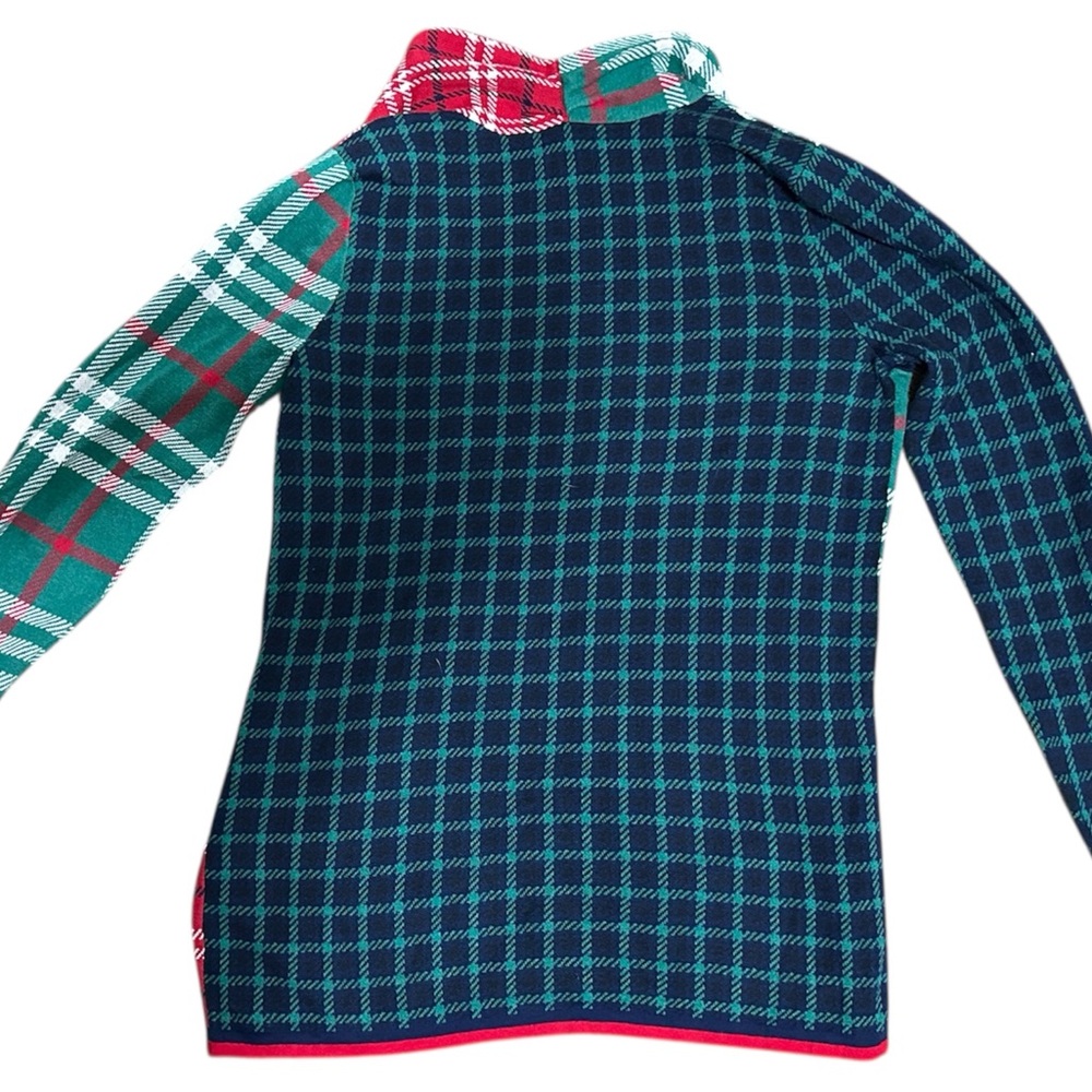 Lands' End Holiday Plaid Cardigan woman’s Small - Picture 2 of 5